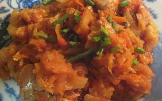 Тушеная капуста с курицей на сковороде | cook and clean