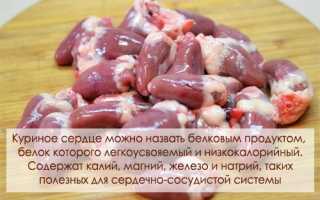 Куриные сердца приготовленные — калорийность (сколько калорий в 100 граммах)