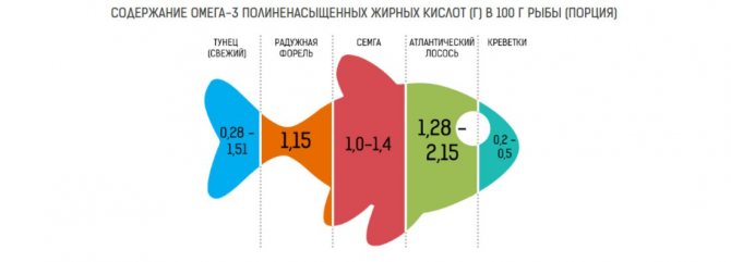 содержание омега-3 в рыбе и морепродуктах